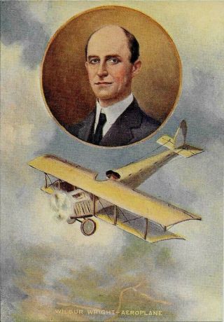 R.  Atkinson Fox,  Wilbur Wright - Aeroplane,  Sky,  Clouds,  Small Print 1920s