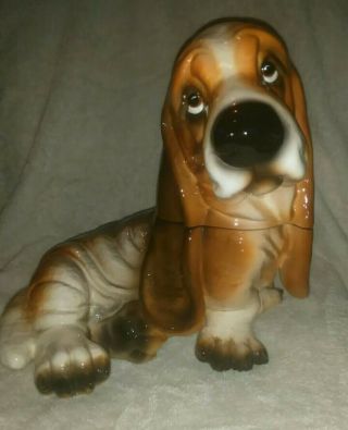 Rare Big Sky Carvers Basset Hound Canine Dog Cookie Jar