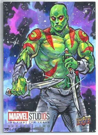 Drax The Destroyer Marvel Studios The First Ten Years Daniel Logan Sketch 1/1 Sp