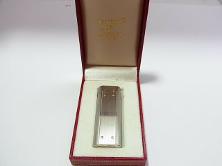 Cartier Paris Gas Lighter Oval Santos Silver Plated Swiss Made