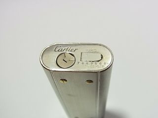 Cartier Paris Gas Lighter Oval Santos Silver Plated Swiss Made 7
