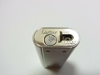 Cartier Paris Gas Lighter Oval Santos Silver Plated Swiss Made 8