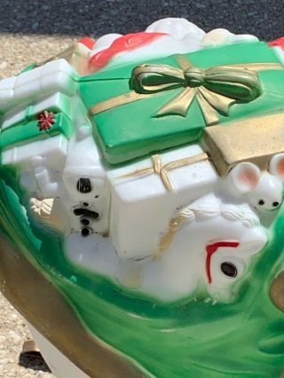 Christmas Empire Santa on Sleigh Noel Blow Mold VTG 1970 With One Cord Vintage 5