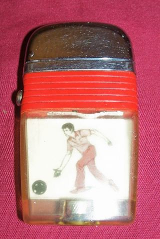 Old Scripto Vu - Lighter Bowling Bowler Cigarette Lighter Vintage Sport Clear View