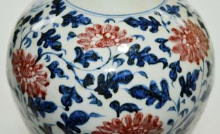 A Rare Chinese Blue and Red Porcelain Vase 6