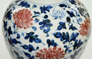 A Rare Chinese Blue and Red Porcelain Vase 7