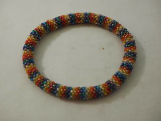 Micro Beaded Multicolor Bangle Bracelet