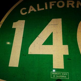 Vintage Distressed California Highway Sign Highway 140 27 x 25 Inch 2