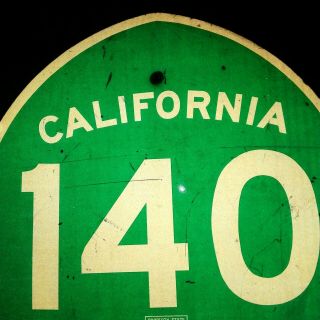 Vintage Distressed California Highway Sign Highway 140 27 x 25 Inch 4
