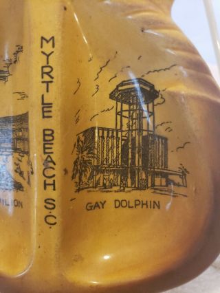 Vintage Myrtle Beach SC Pavilion & Gay Dolphin Souvenir Anchor Ceramic Ashtray 3