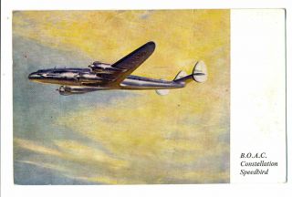 1950s Boac British Overseas Airways Corporation Constellation Speedbird Postcard