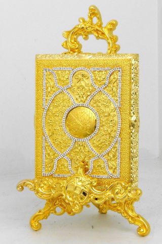 Islamic Muslim Metal Quran Box With Stand / Home Decorative