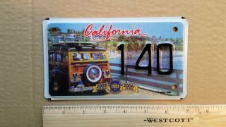 License Plate,  California,  Alpca (cf.  Note),  Woody,  Pac.  Ocean,  Surfboard,  140