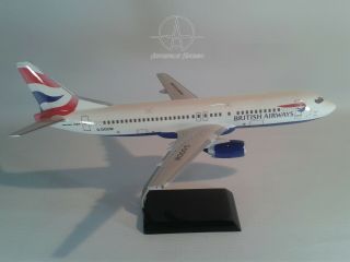 Mahogany Desktop Aircraft Model Boeing 737 - 400 British Airways To Scale1/100