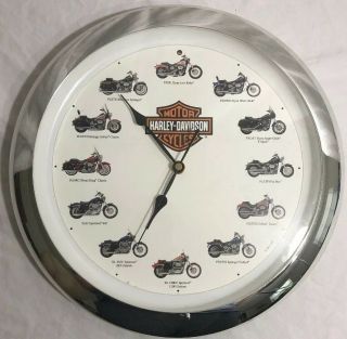 2002 Harley Davidson Collectable Motorcycle Wall Clock With 12 Engine Sounds