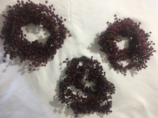 Three Strands Pottery Barn Glass Bead Garland 5 Foot Red