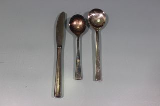 Eastern Airlines Lufthansa Silverware 3 Pc Early & Rare Knife Spoon S24