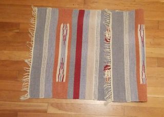 Vintage Native American Geometric Tribal Wool Rug Weaving 38 x 21 - 1/2 3