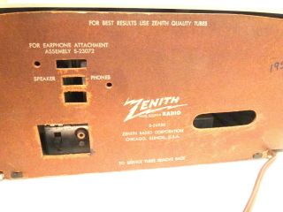 ZENITH Z512G 1950 ' S DUAL SPEAKER VACUUM TUBE RADIO GREY AM PHONO JACK 4