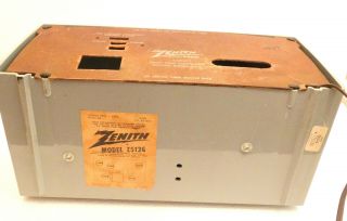 ZENITH Z512G 1950 ' S DUAL SPEAKER VACUUM TUBE RADIO GREY AM PHONO JACK 5