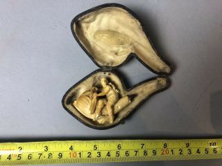 Antique Late 19th Century Hand Carved Meerschaum Siren/nymph Pipe