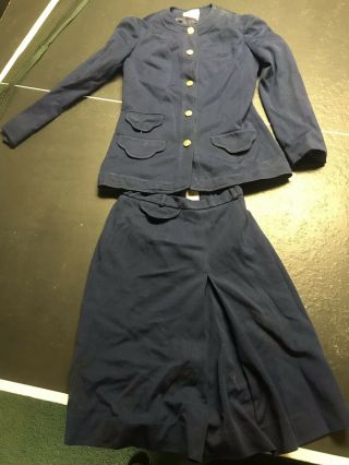 1970’s Pan Am Stewerdess Uniform Jacket And Skirt Vintage