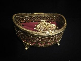 Absolutely Fabulous Matson Gilt Bevel Glass Jewelry Casket Trinket Box