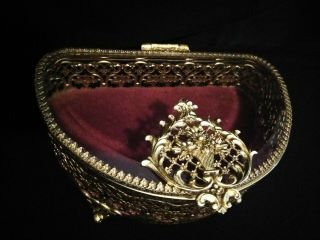 Absolutely Fabulous Matson Gilt Bevel glass jewelry casket trinket box 3