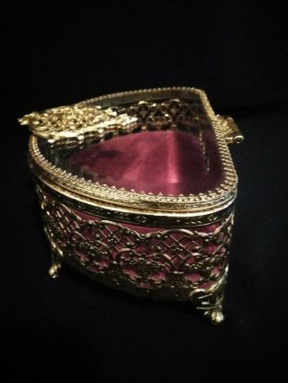 Absolutely Fabulous Matson Gilt Bevel glass jewelry casket trinket box 5