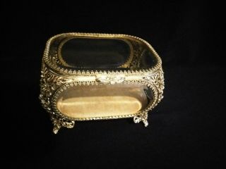 Fantastic Matson Ormolu Beveled Glass Jewelry Casket Trinket Box