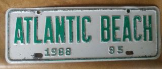 Vintage Atlantic Beach Nc Municipal License Plate Tag Topper 1988 North Carolina
