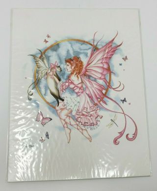The Gift By Nene Thomas Print 8.  5 X 11 Fantasy Art Fairy Cat Mythical