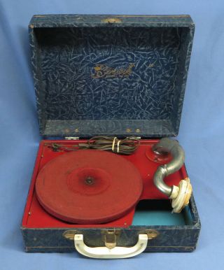 Vintage Birch 1940 " S Model 20c Portable Phonograph Record Player -