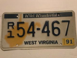 1991 West Virginia License Plate.  R154 - 467
