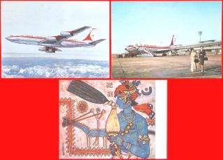 Air India Boeing 707 Airline - Issued Postcard X 3 Different