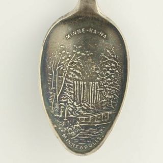 St Paul Minnesota Minnehaha Souvenir Spoon Sterling Silver Vintage Collectors