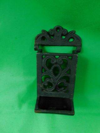 Vintage Decorative Cast Iron Match Box Holder Wall Mount