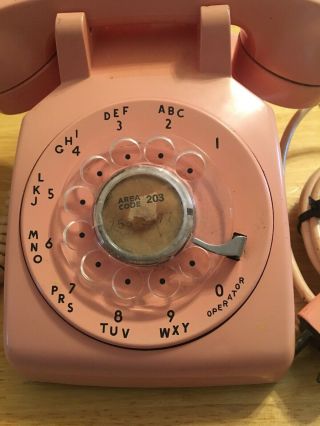 Vintage Pink Western Electric G3 Rotary Dial 500 CD 10/63 Telephone 2