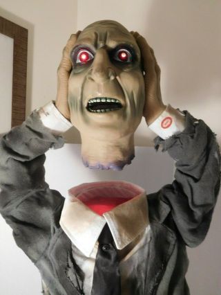 Heads Up Harry Animatronic (video) Ghoul Head Comes Off Eyes Glow 31 Inch