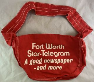 Rare Vintage Newspaper Paperboy Courier Delivery Bag Fort Worth Star Telegram