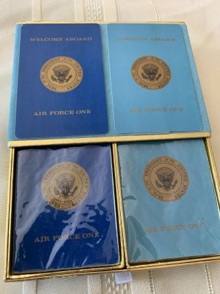 Welcome Aboard Air Force One Playing Cards Us President Seal W/box Vtg