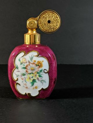 Vintage Marcel Franck Limoges France Perfume Bottle Atomizer Porcelain
