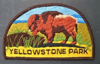 Vintage Travel Patch U.  S.  A.  Yellowstone National Park Wyoming Buffalo Bison Lge.