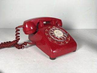 Itt Cherry Red Rotary Dial Telephone 1970