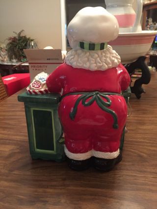 Fitz and Floyd Cookie Jar Santa s Kitchen Holiday Christmas 3