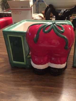 Fitz and Floyd Cookie Jar Santa s Kitchen Holiday Christmas 5