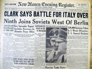 1945 Ww Ii Newspaper Italy Dictator Mussolini Killed,  Hitler Reportednear Death