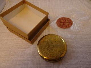 Vintage Old Nantucket Collector Of Customs Brass Box Compact