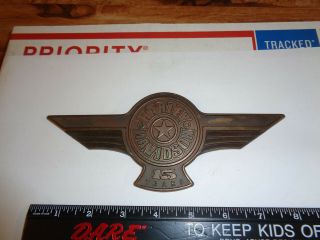 Vintage Harley - Davidson 15 Years Copper Metal Emblem Name Plate Sign (d3)