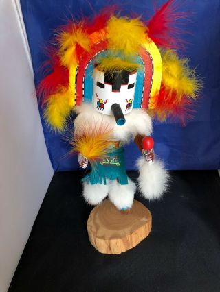 N.  Yazzie Rainbow Medicine Man Kachina Doll Navajo Figurine Signed By Artist 12”